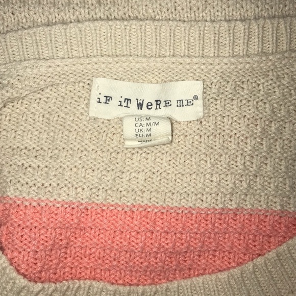 Tan and coral/pink long sleeve sweater. - Picture 5 of 6